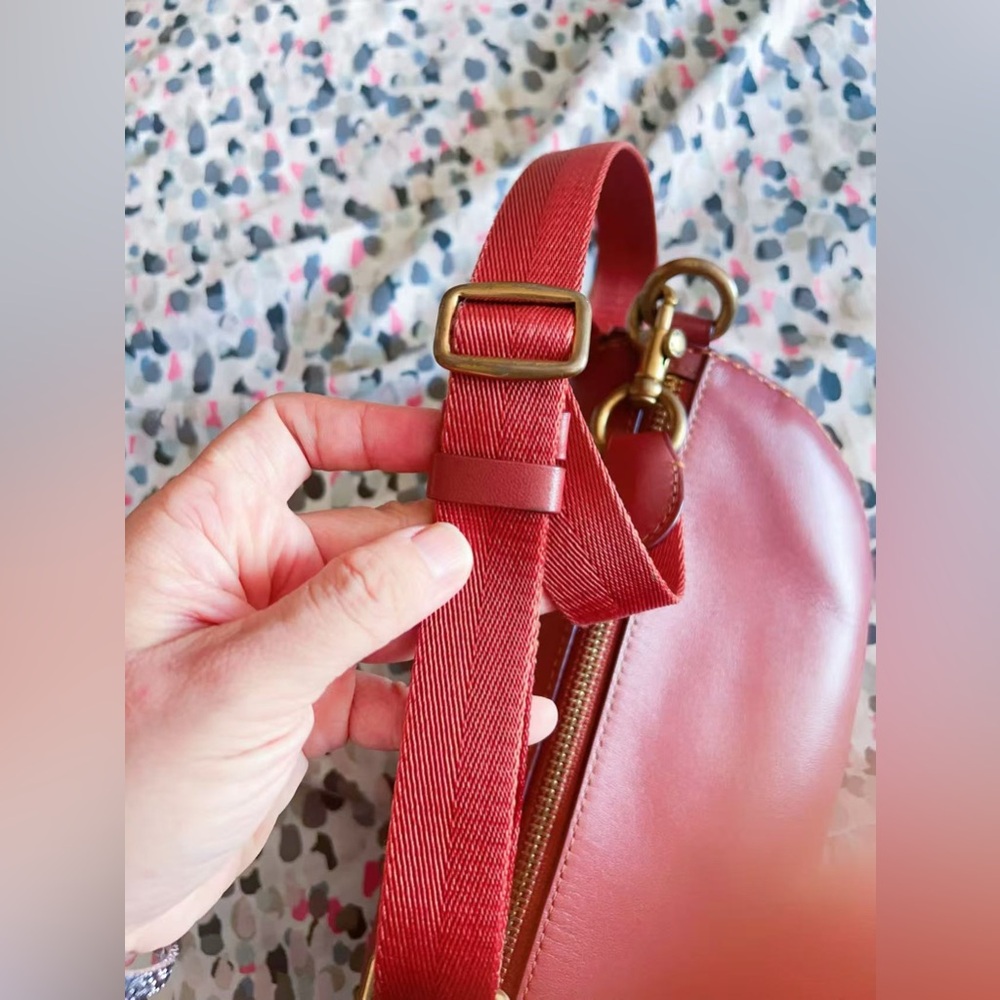 Coach Belt Bag Coated Canvas Signature Monogram Tan Rust Fanny Pack 39937 - Picture 5 of 14